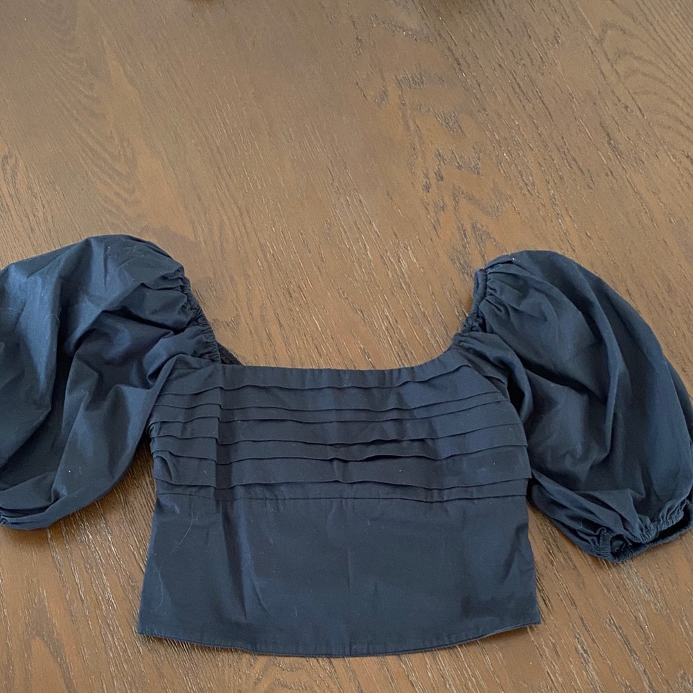 Abercrombie & Fitch Black Puff Sleeve Blouse
